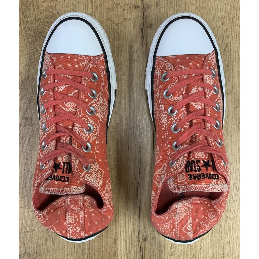 Converse Chuck Taylor All Star Ox Bandana Print Coral Canvas Shoes Womens 8 - Picture 10 of 12